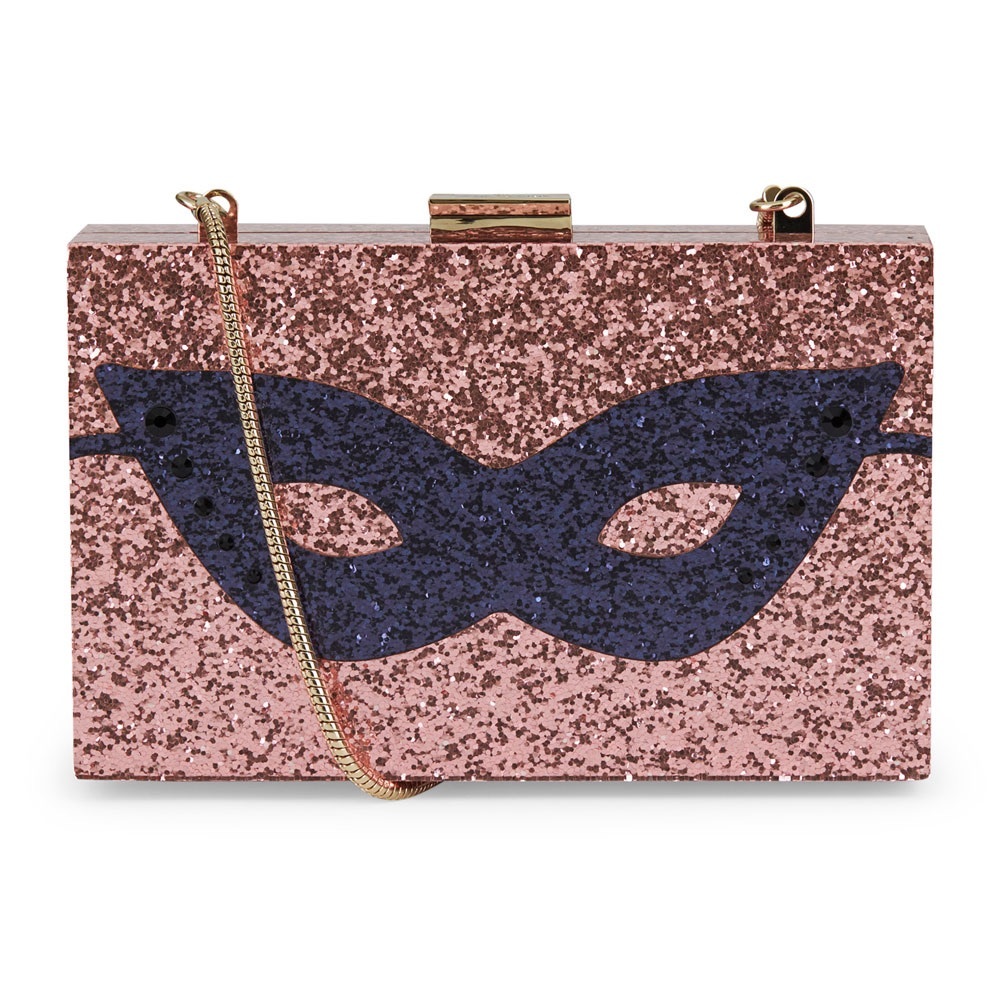 Kate Spade Glitter Dress the Part Mask Clutch